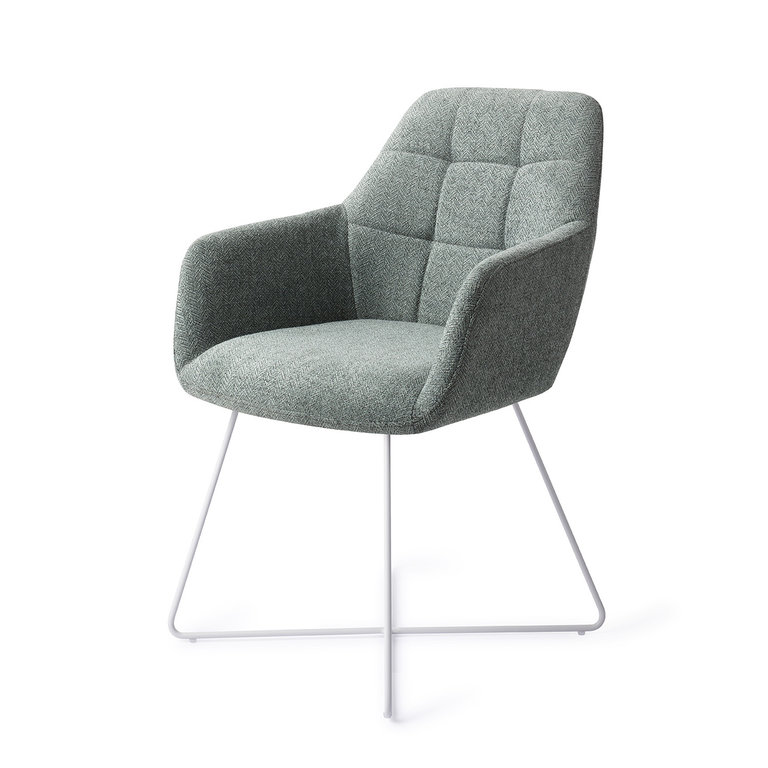 Jesper Home Noto Real Teal Dining Chair - Cross White