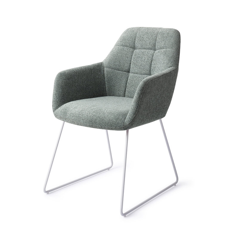 Jesper Home Noto Real Teal Dining Chair - Slide White
