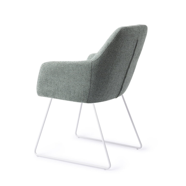 Jesper Home Noto Real Teal Dining Chair - Slide White