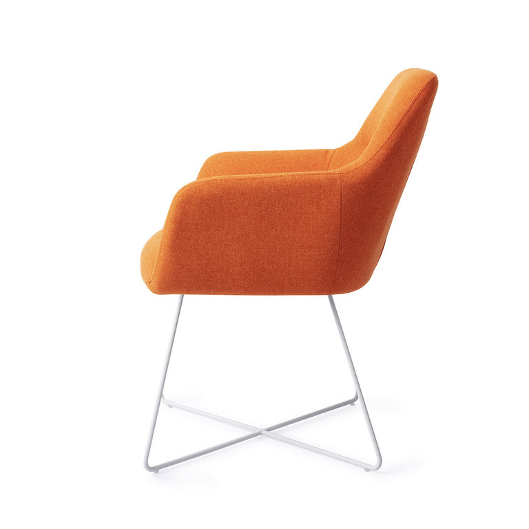 Jesper Home Kinko Dining Chair - Tangerine, Cross White
