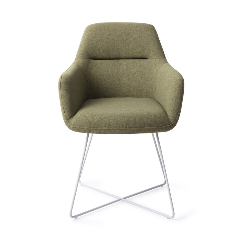 Jesper Home Kinko Green Hunter Dining Chair - Cross White