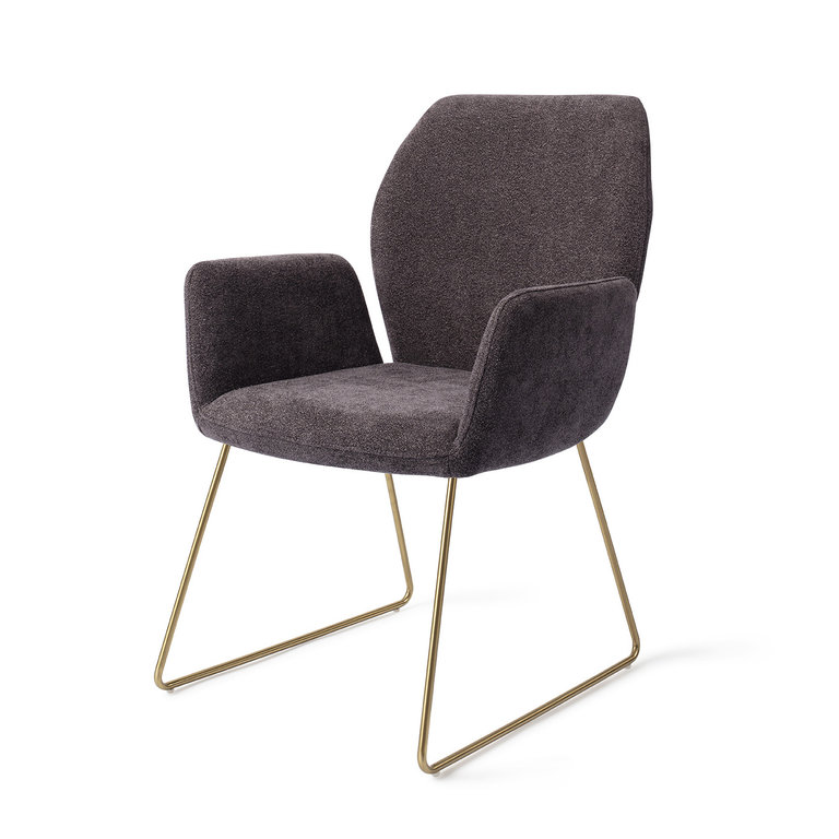 Jesper Home Misaki Almost Black Dining Chair - Slide Gold