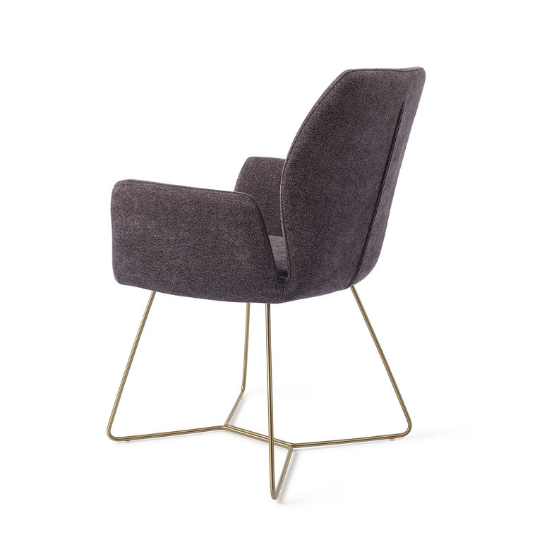 Jesper Home Misaki Almost Black Dining Chair - Beehive Gold