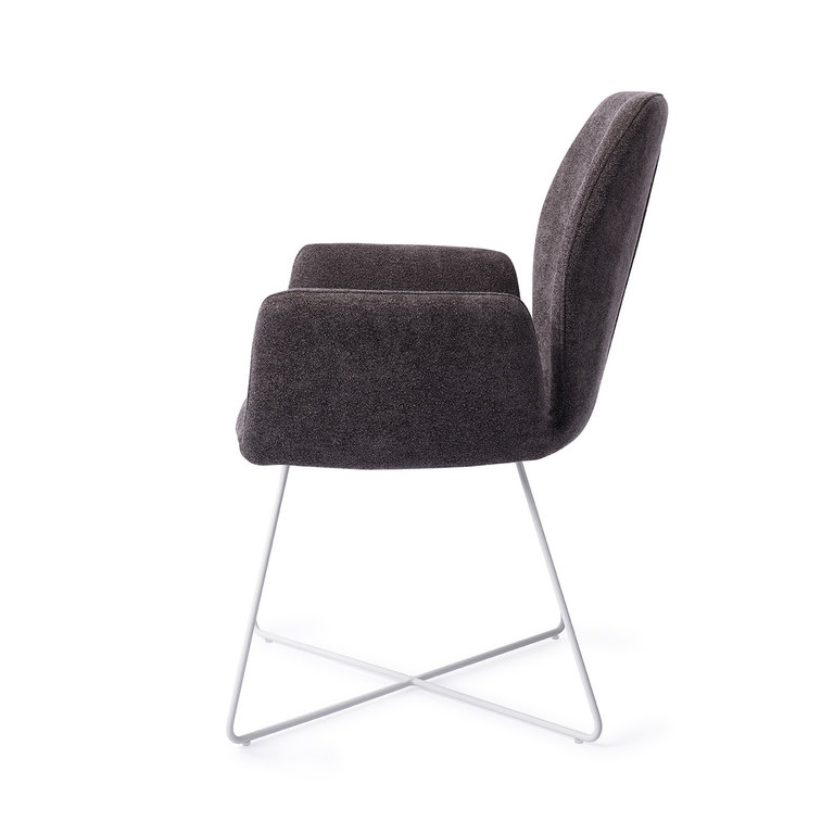 Jesper Home Misaki Dining Chair - Almost Black, Cross White