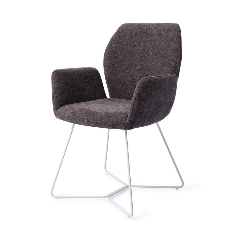 Jesper Home Misaki Almost Black Dining Chair - Beehive White