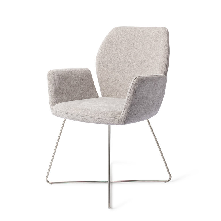 Jesper Home Misaki Pretty Plaster Dining Chair - Cross Steel