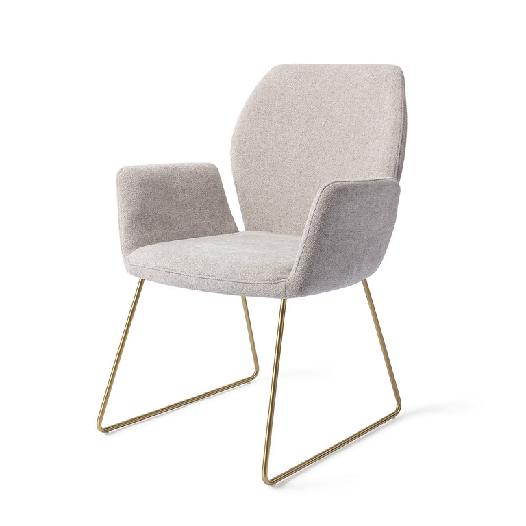 Jesper Home Misaki Dining Chair - Pretty Plaster, Slide Gold