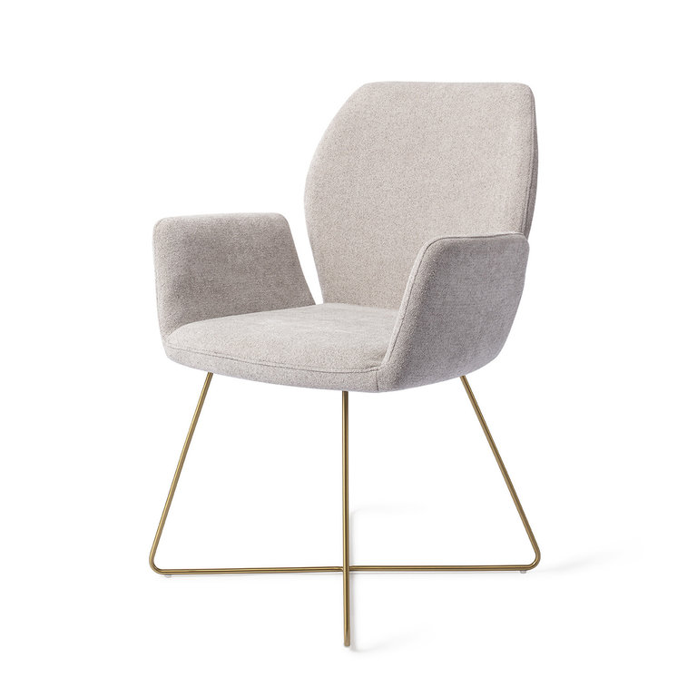 Jesper Home Misaki Dining Chair - Pretty Plaster, Cross Gold