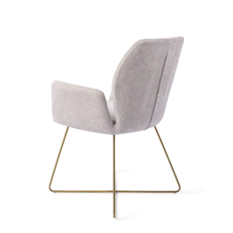 Jesper Home Misaki Dining Chair - Pretty Plaster, Cross Gold