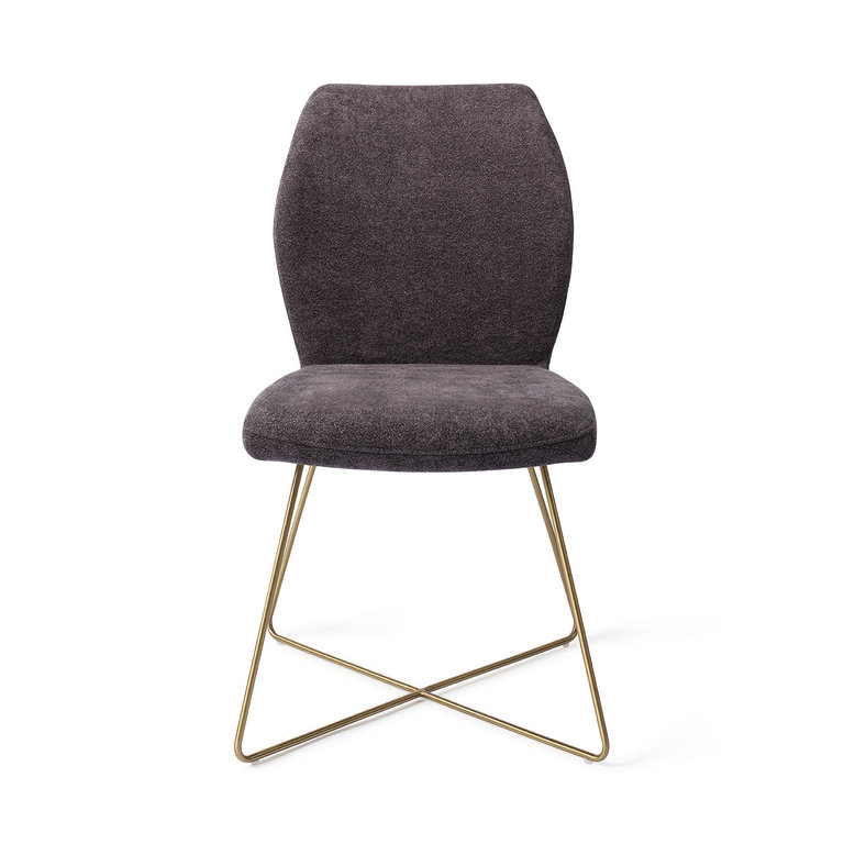 Jesper Home Ikata Almost Black Dining Chair - Cross Gold