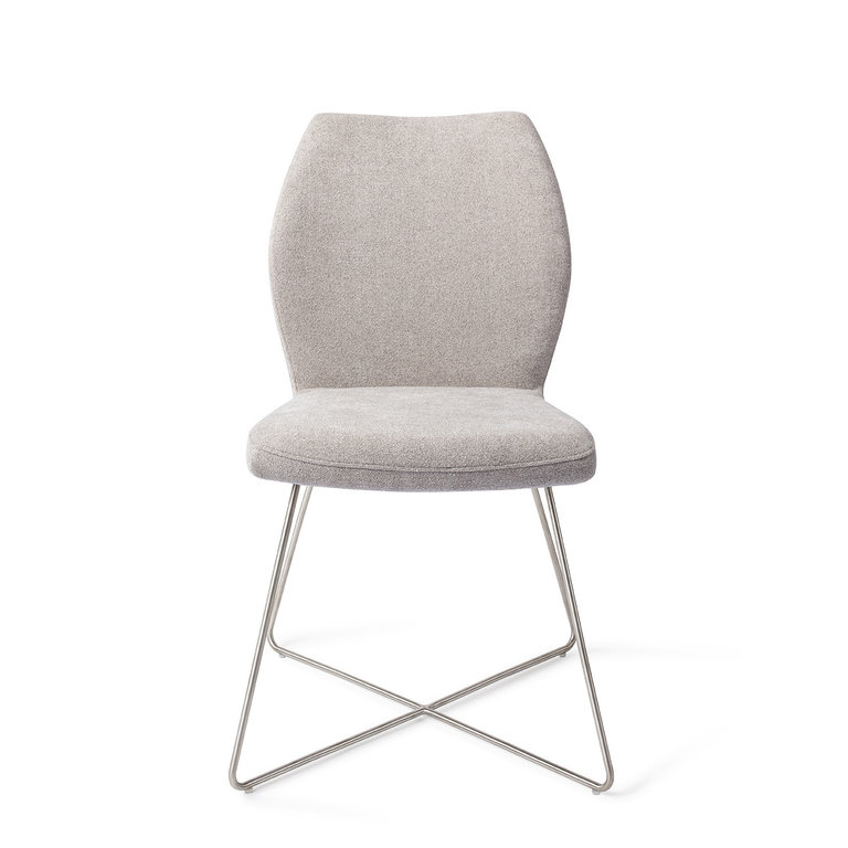 Jesper Home Ikata Pretty Plaster Dining Chair - Cross Steel