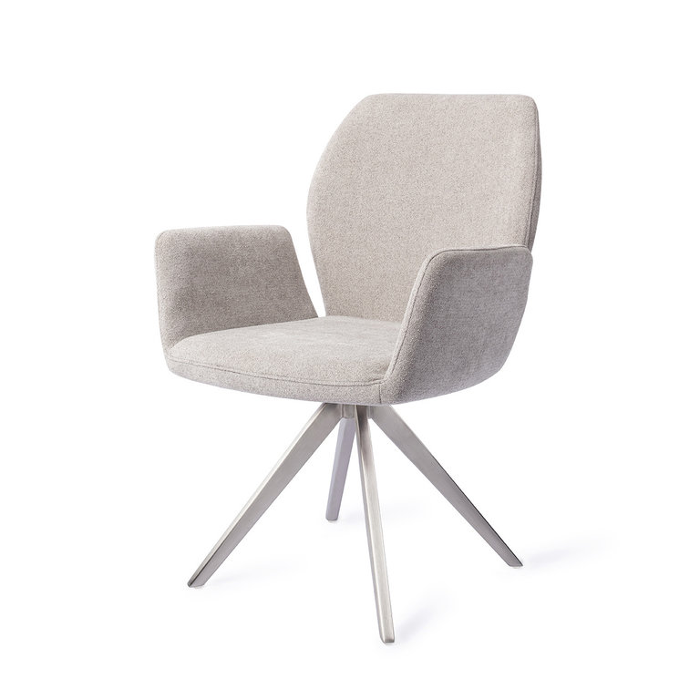 Jesper Home Misaki Dining Chair - Pretty Plaster, Turn Steel