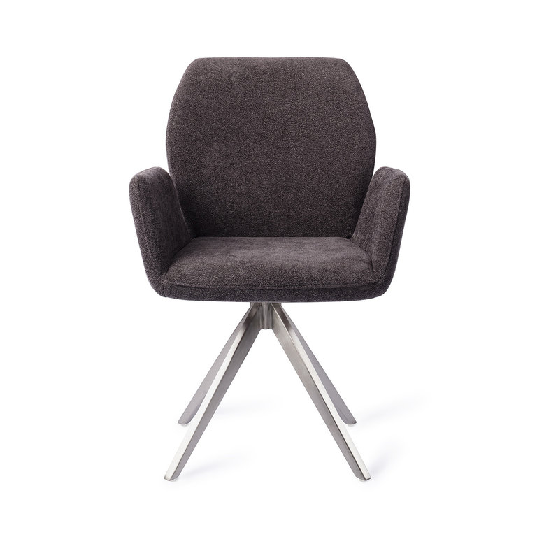 Jesper Home Misaki Dining Chair - Almost Black, Turn Steel