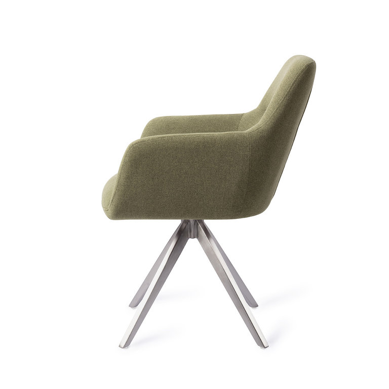 Jesper Home Kinko Green Hunter Dining Chair - Turn Steel