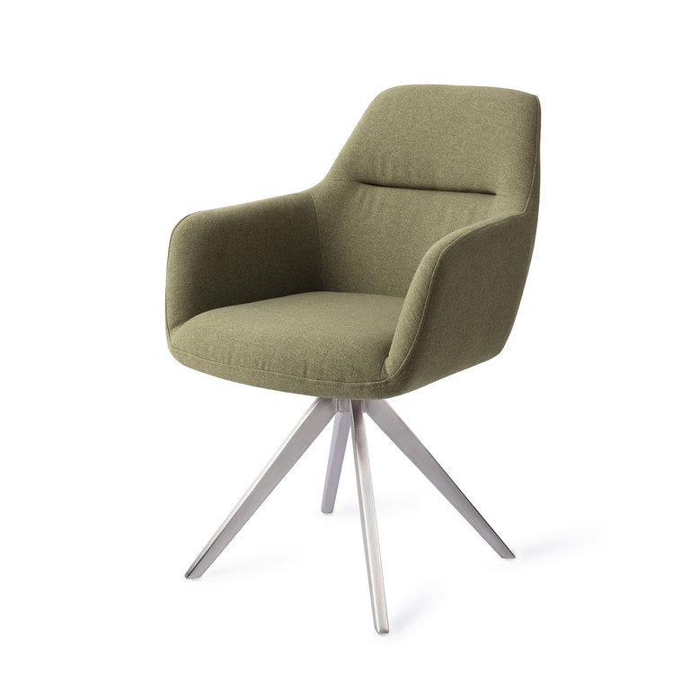 Jesper Home Kinko Green Hunter Dining Chair - Turn Steel