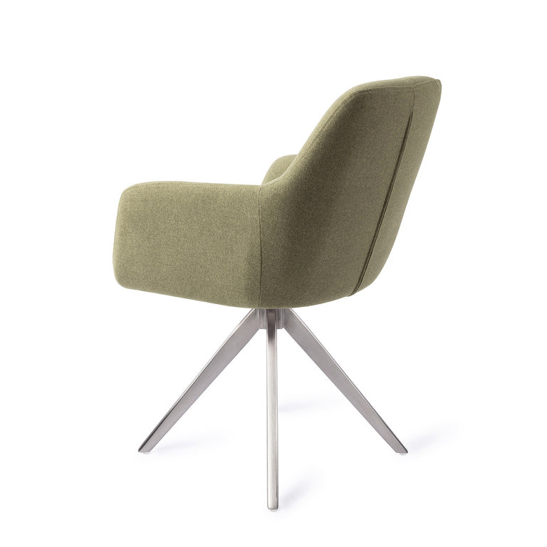 Jesper Home Kinko Green Hunter Dining Chair - Turn Steel