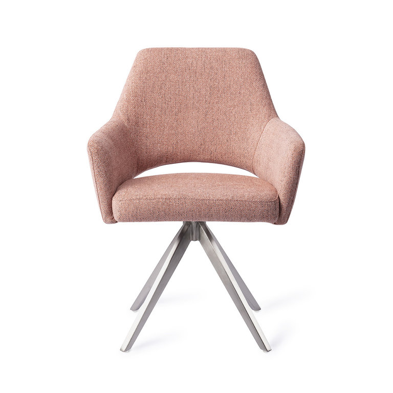 Jesper Home Yanai Pink Punch Eetkamerstoel - Turn Steel