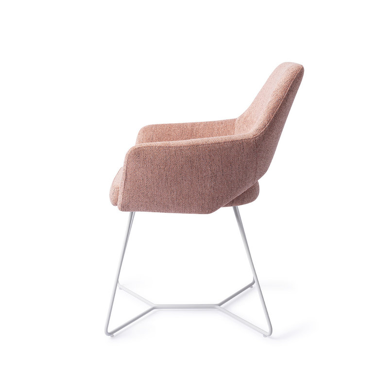 Jesper Home Yanai Pink Punch Dining Chair - Beehive White