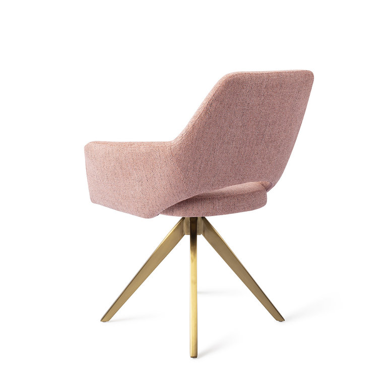 Jesper Home Yanai Pink Punch Dining Chair - Turn Gold