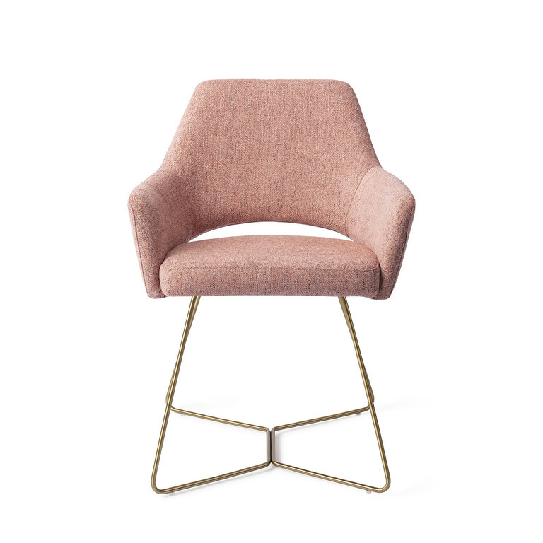 Jesper Home Yanai Pink Punch Dining Chair - Beehive Gold