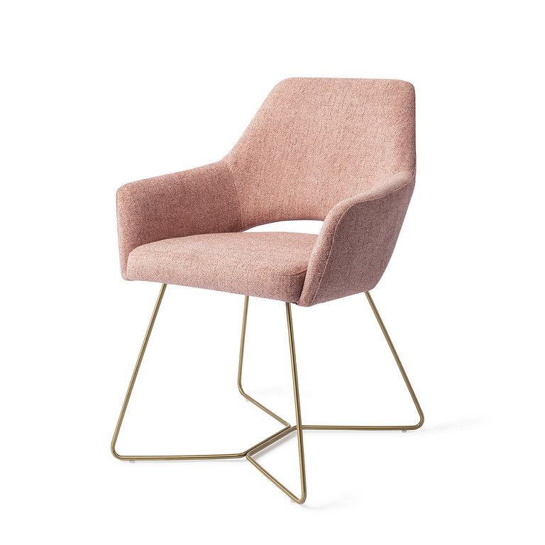 Jesper Home Yanai Pink Punch Esszimmerstuhl - Beehive Gold