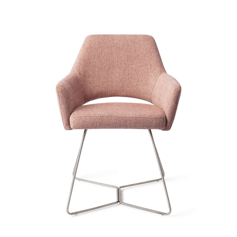 Jesper Home Yanai Pink Punch Dining Chair - Beehive Steel