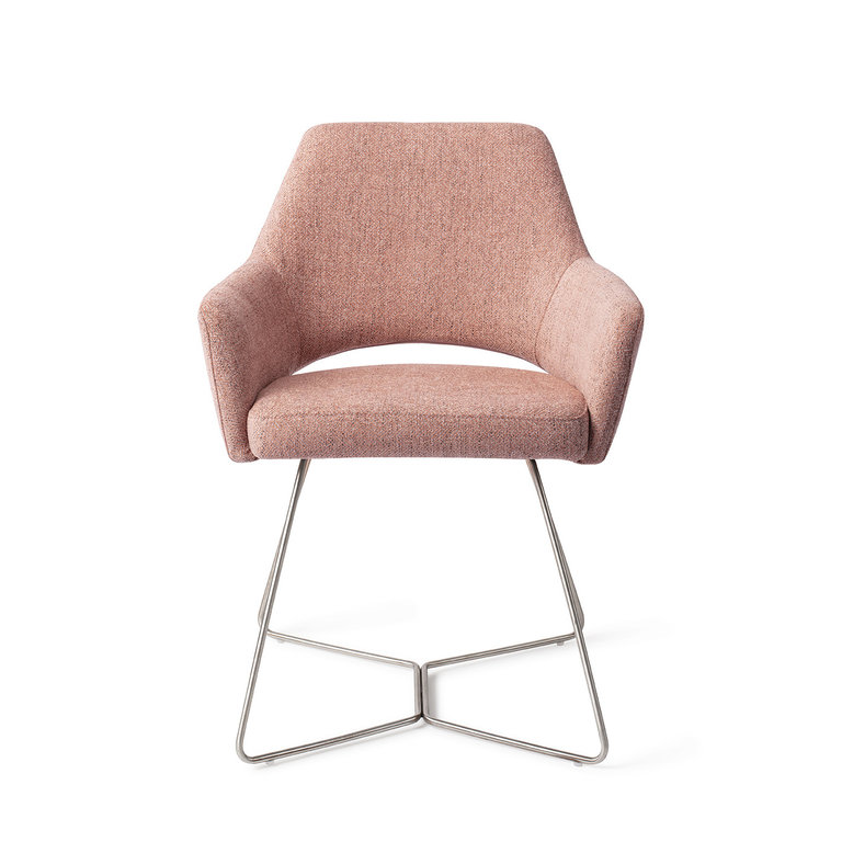 Jesper Home Yanai Pink Punch Esszimmerstuhl - Beehive Steel