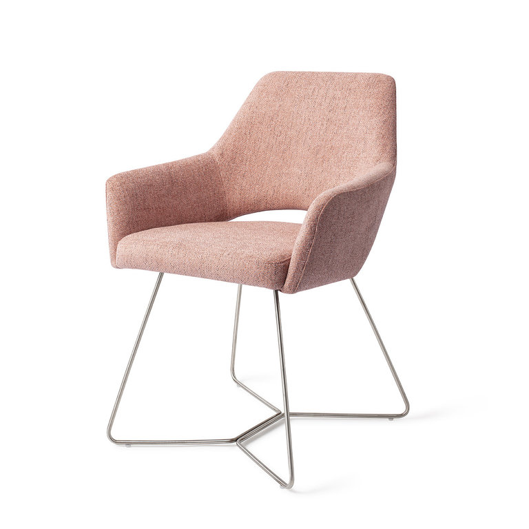 Jesper Home Yanai Pink Punch Eetkamerstoel - Beehive Steel