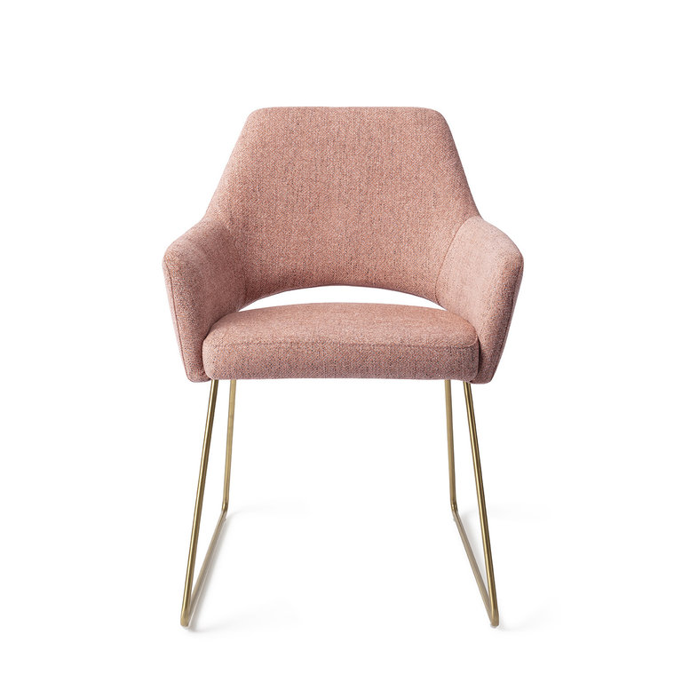 Jesper Home Yanai Dining Chair - Pink Punch, Slide Gold