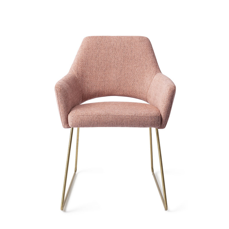 Jesper Home Yanai Pink Punch Dining Chair - Slide Gold