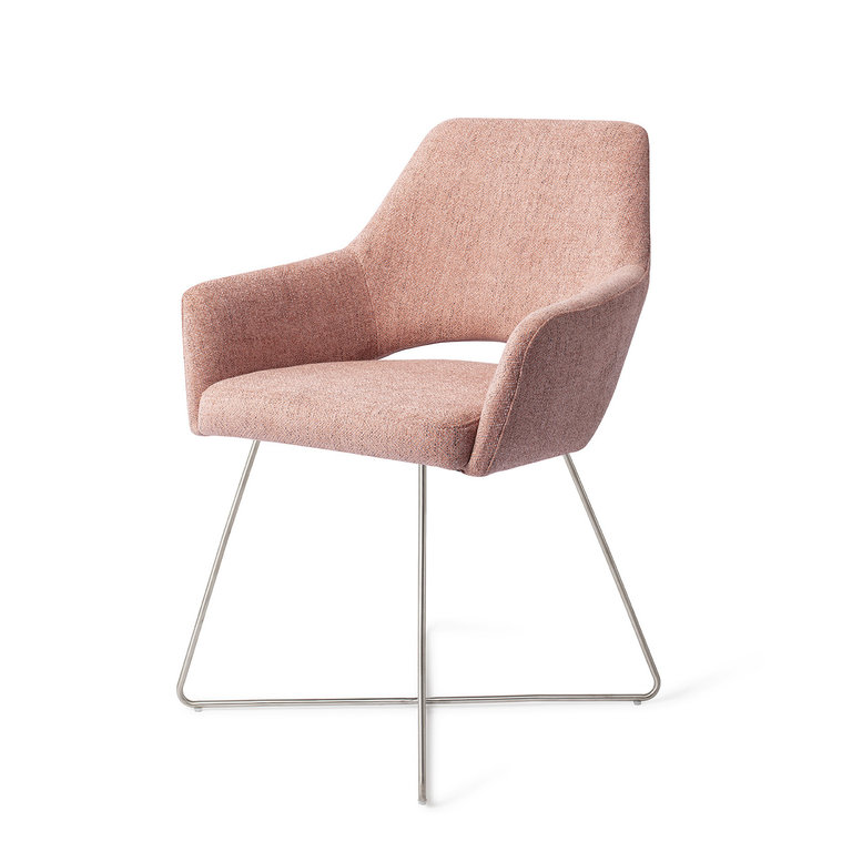 Jesper Home Yanai Pink Punch Dining Chair - Cross Steel