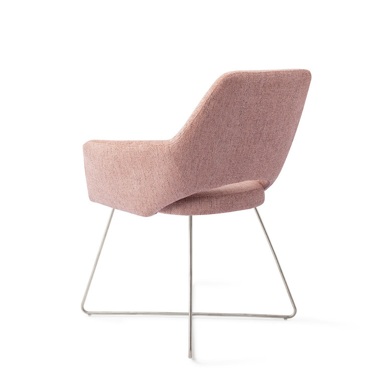 Jesper Home Yanai Pink Punch Eetkamerstoel - Cross Steel