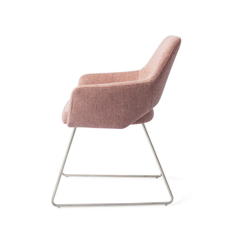 Jesper Home Yanai Pink Punch Dining Chair - Slide Steel