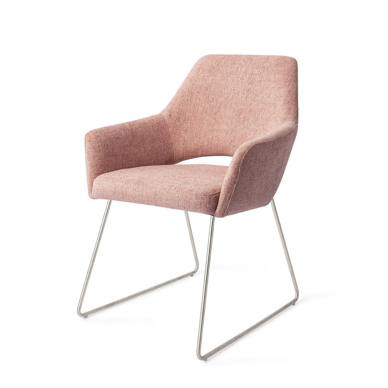 Jesper Home Yanai Pink Punch Dining Chair - Slide Steel