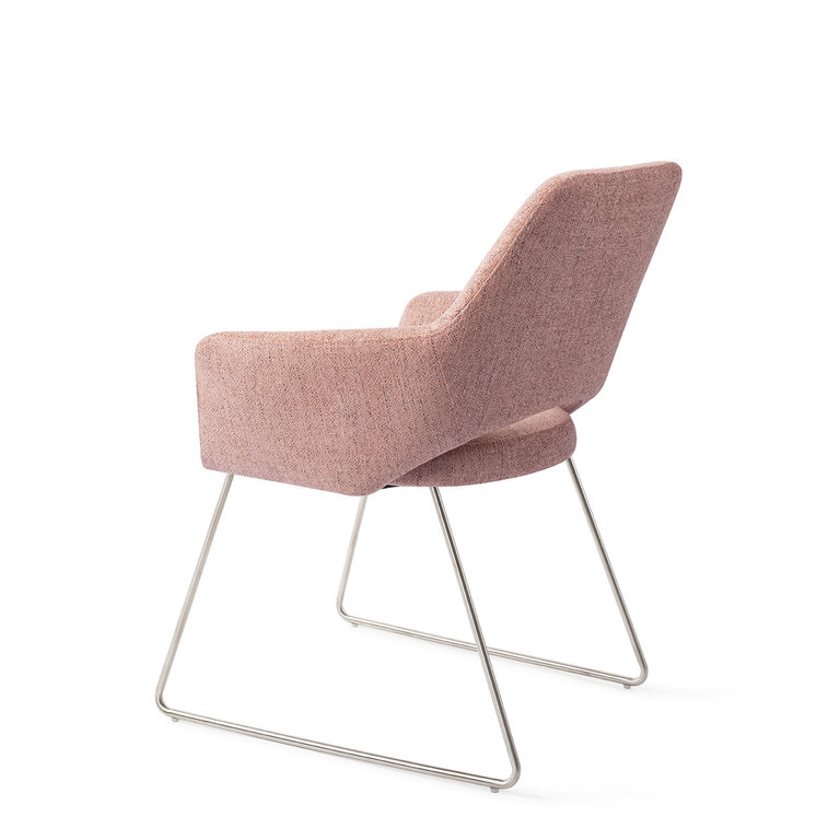 Jesper Home Yanai Pink Punch Dining Chair - Slide Steel