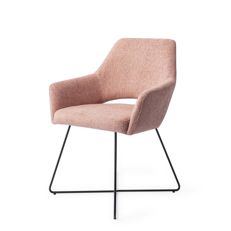 Jesper Home Yanai Pink Punch Dining Chair - Cross Black