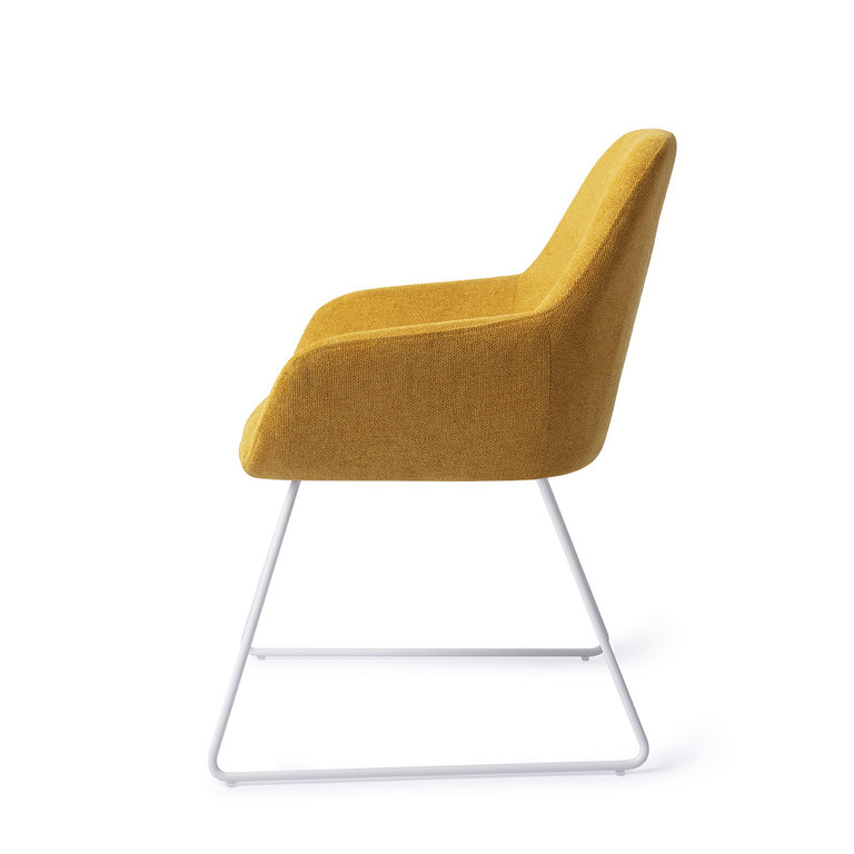 Jesper Home Kushi Dining Chair - Sweet Corn, Slide White