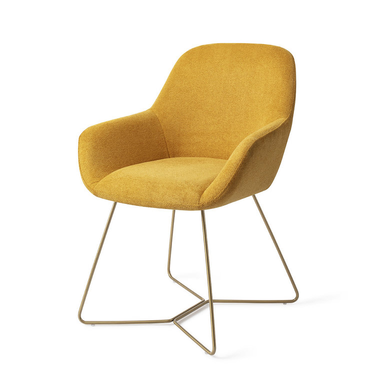 Jesper Home Kushi Dining Chair - Sweet Corn, Beehive Gold