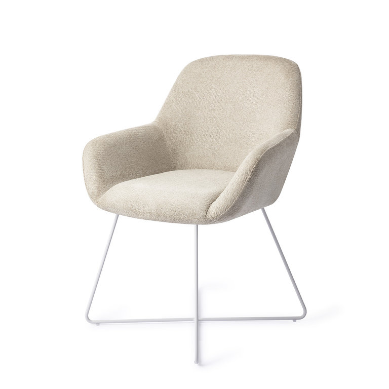 Jesper Home Kushi Ivory Ivy Dining Chair - Cross White