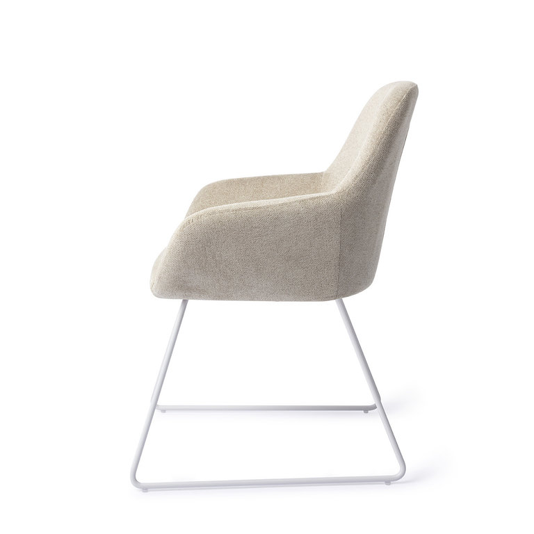 Jesper Home Kushi Dining Chair - Ivory Ivy, Slide White