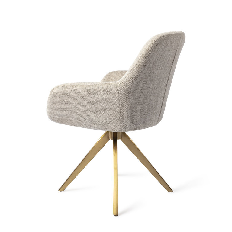 Jesper Home Kushi Ivory Ivy Dining Chair - Turn Gold