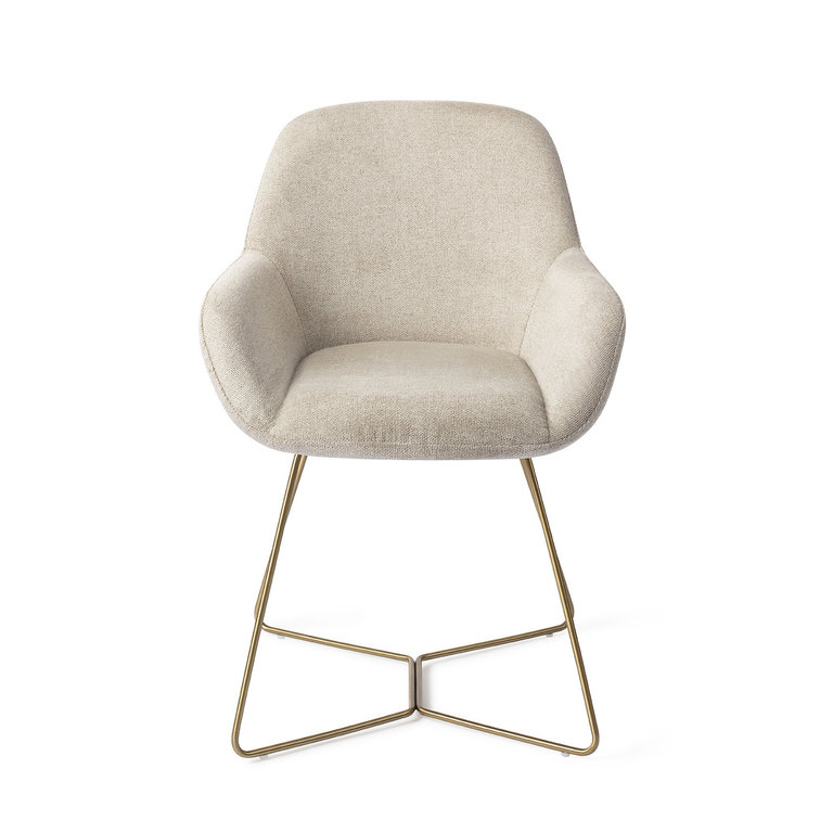 Jesper Home Kushi Ivory Ivy Dining Chair - Beehive Gold