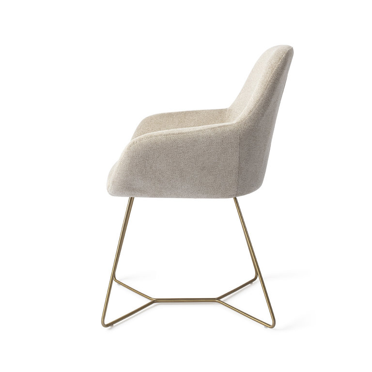 Jesper Home Kushi Ivory Ivy Dining Chair - Beehive Gold