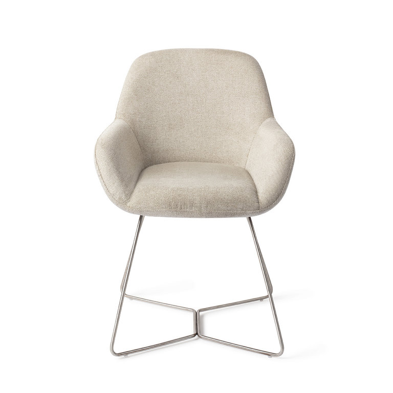 Jesper Home Kushi Ivory Ivy Dining Chair - Beehive Steel