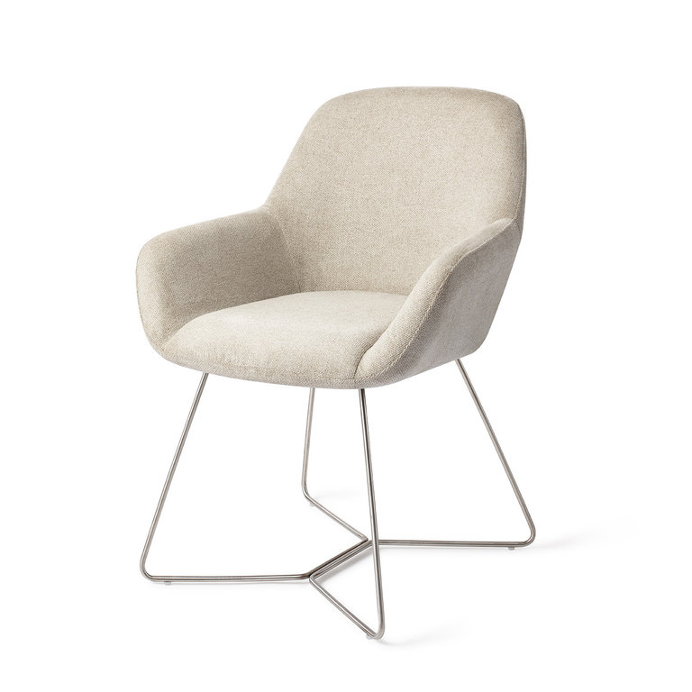 Jesper Home Kushi Ivory Ivy Dining Chair - Beehive Steel