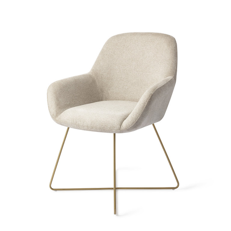 Jesper Home Kushi Ivory Ivy Dining Chair - Cross Gold