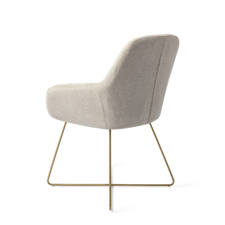 Jesper Home Kushi Ivory Ivy Dining Chair - Cross Gold