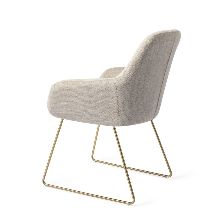 Jesper Home Kushi Ivory Ivy Dining Chair - Slide Gold