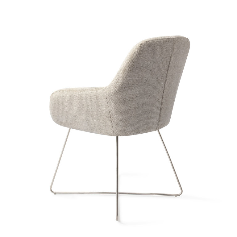 Jesper Home Kushi Ivory Ivy Dining Chair - Cross Steel