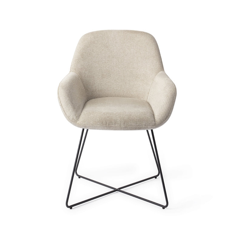 Jesper Home Kushi Ivory Ivy Dining Chair - Cross Black